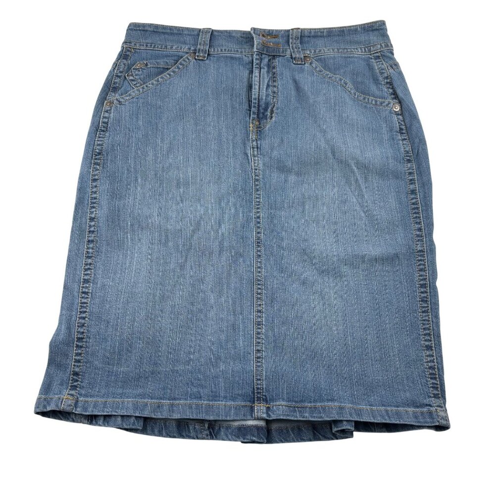 Gloria Vanderbilt Women's‎ Denim Skirt Size 10 Cotton/Spandex Straight Y2k
